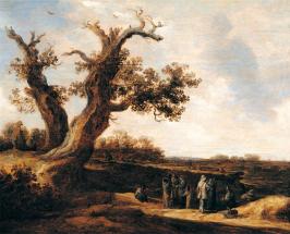 Пейзаж с дубом