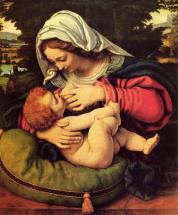 Мадонна с зеленой подушкой (Кормящая Богородица)